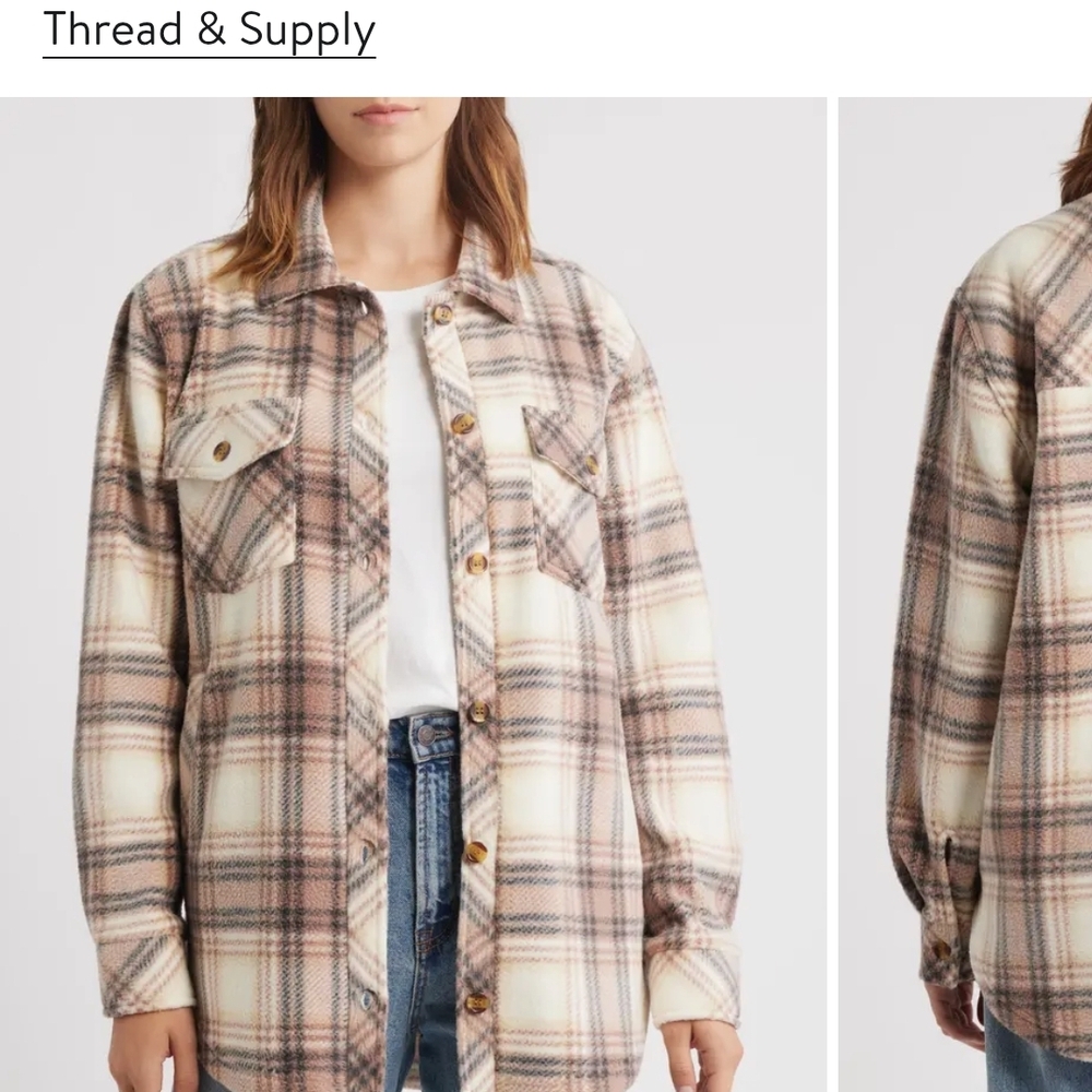 Thread & Supply Plaid Button-Up Shirt Jacket